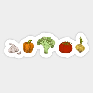 line of vegetables Sticker